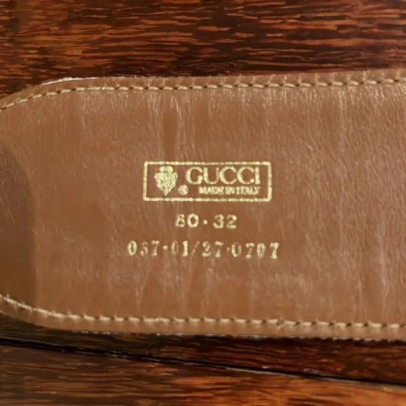 Gucci vintage beige canvas and brown leather basket weave buckle - Picture 6 of 7